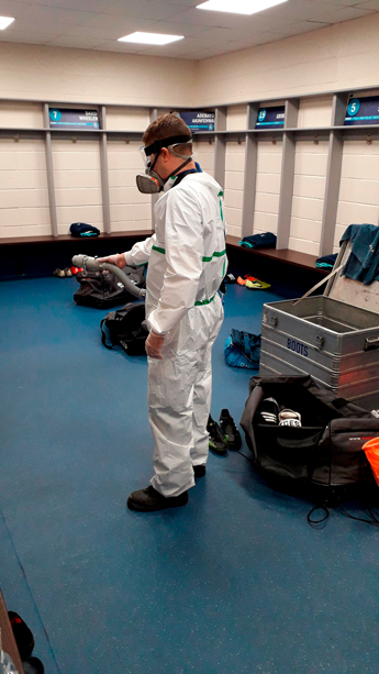 Wycombe Wanderers changing rooms cleaning by Exclusive Contract Services